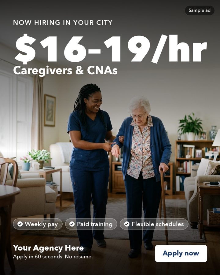 Example ad leading with pay